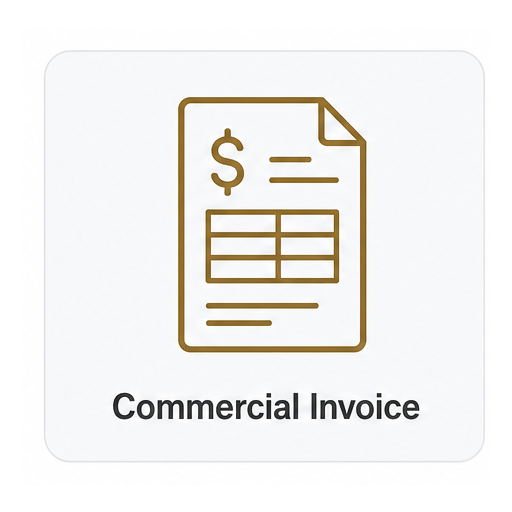 Commercial invoice export document icon