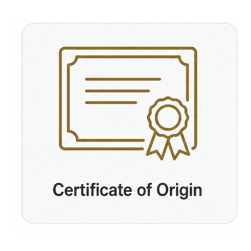 Certificate of origin document icon