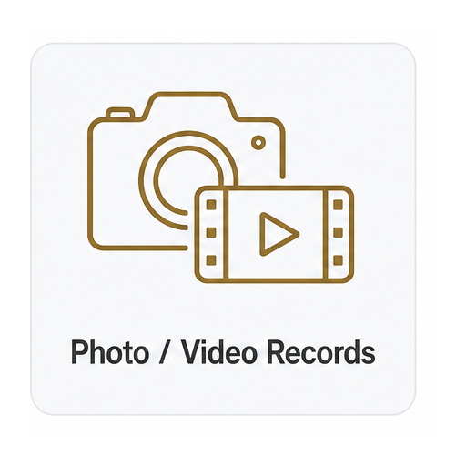 Photo and video records export icon